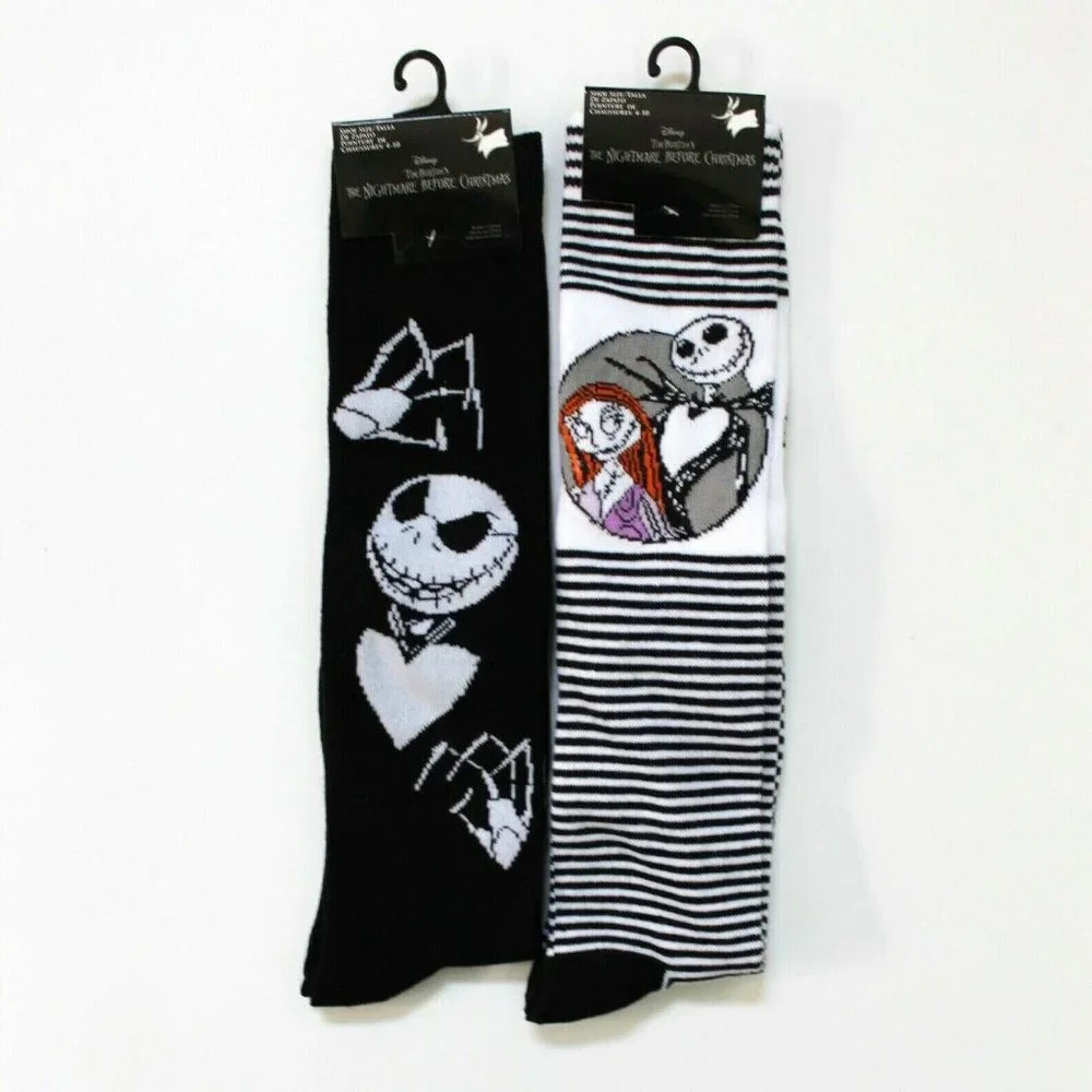 Disney The Nightmare Before Christmas Jack & Sally Socks 2 Pairs